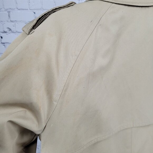 VTG London Fog Maincoats Tan Removable Liner Double Breast Trench Coat Size 14P - Picture 6 of 16